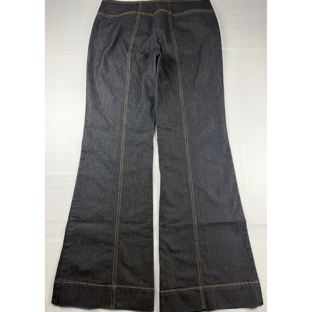 Bisou Bisou Michele Bohbot Dark Wash Flare Jeans Contrast Stitch Size 8 - Picture 2 of 8